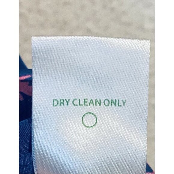 Lilly Pulitzer Top Womens XS Blue Pink Silk Elephant Print Tank Back Zipper Boho - Picture 9 of 10